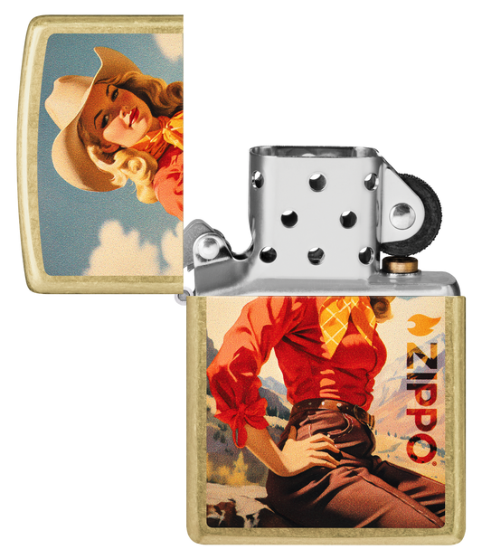 Zippo 46248 vžigalnik Cowgirl, Street Brass
