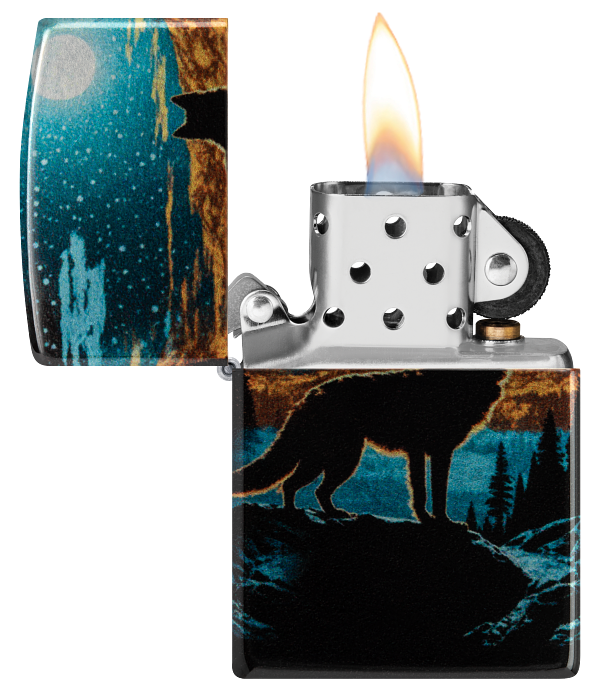 Zippo 46252 vžigalnik Wolf in Nature, 540 Tumbled Chrome