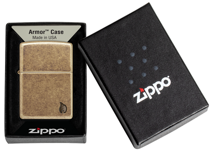 Zippo vžigalnik 46400 Armor Flame, Antique Brass