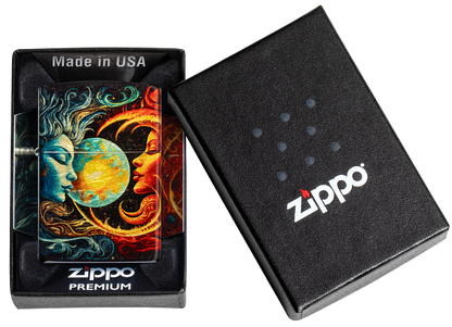 Zippo 46563 vžigalnik Spiritual Sun and Moon, 540 Tumbled Brass