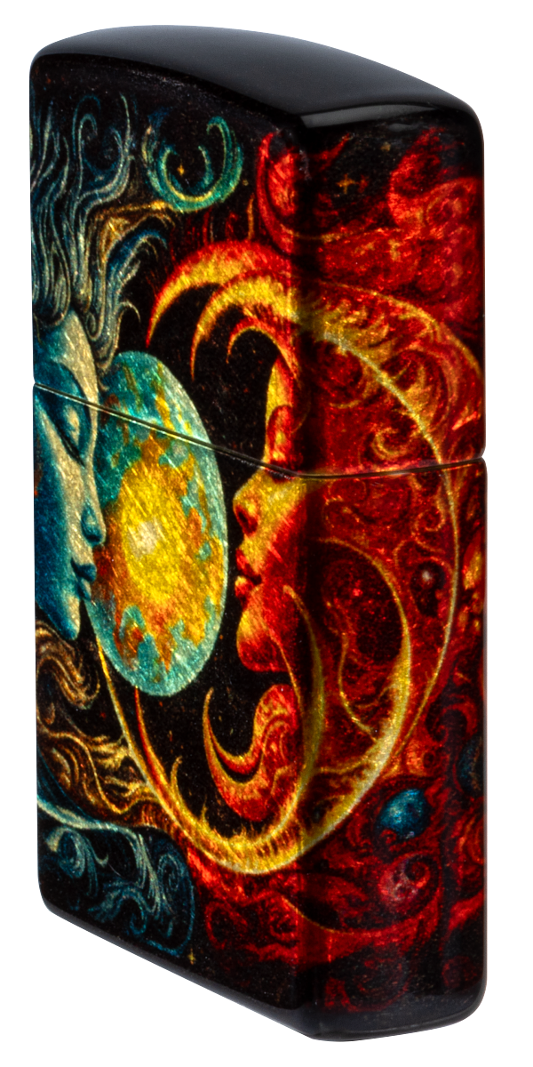 Zippo 46563 vžigalnik Spiritual Sun and Moon, 540 Tumbled Brass