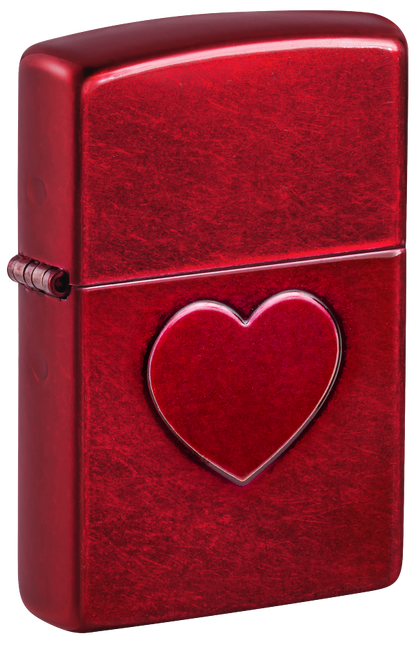 Zippo 46588 vžigalnik 3D Stamped Heart, Candy Apple Red