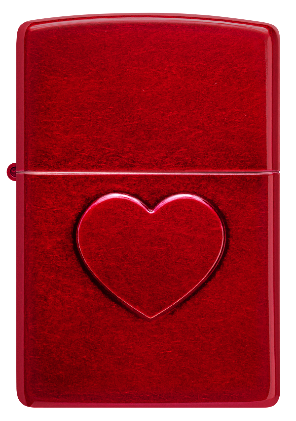 Zippo 46588 vžigalnik 3D Stamped Heart, Candy Apple Red
