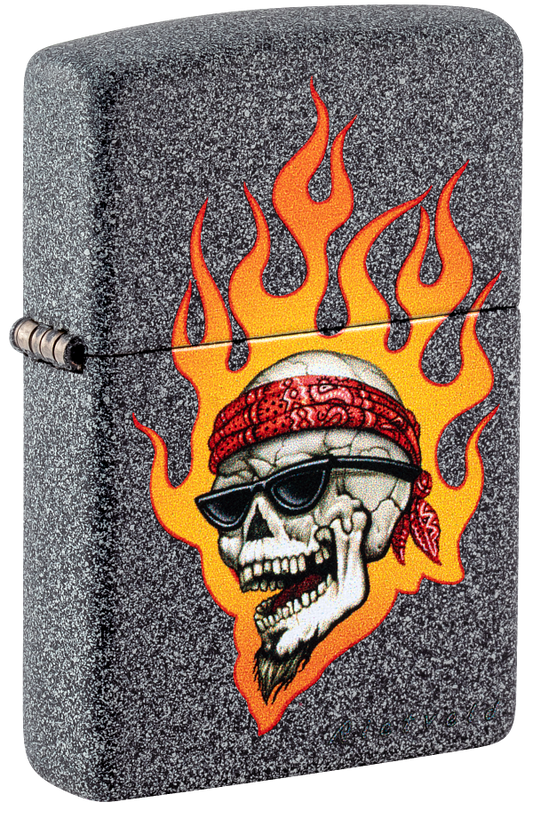 Zippo 46933 vžigalnik Flaming Skull by Rietveld