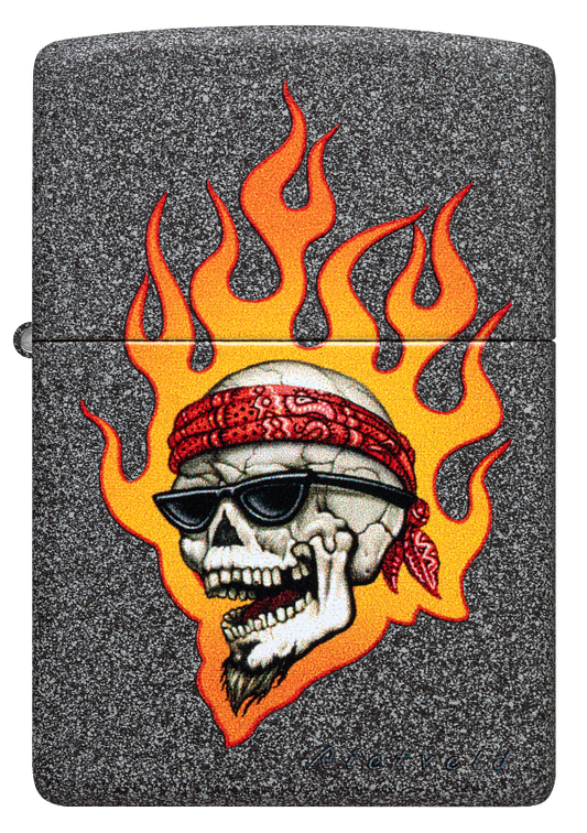 Zippo 46933 vžigalnik Flaming Skull by Rietveld