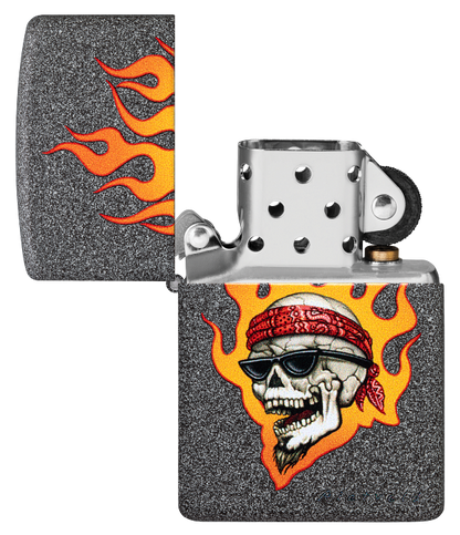Zippo 46933 vžigalnik Flaming Skull by Rietveld