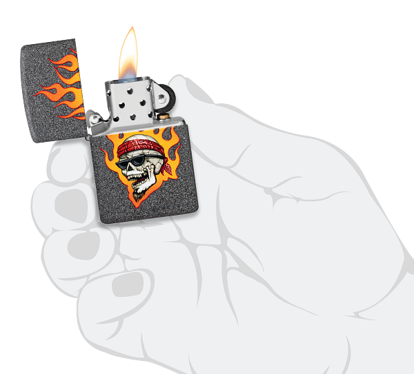 Zippo 46933 vžigalnik Flaming Skull by Rietveld
