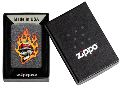 Zippo 46933 vžigalnik Flaming Skull by Rietveld
