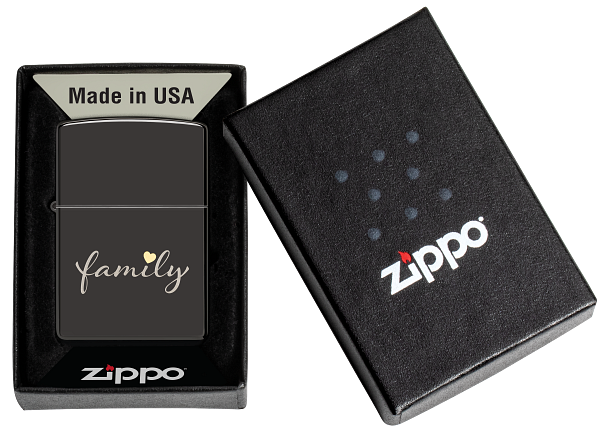 Zippo vžigalnik 47115 Family, High Polish Black
