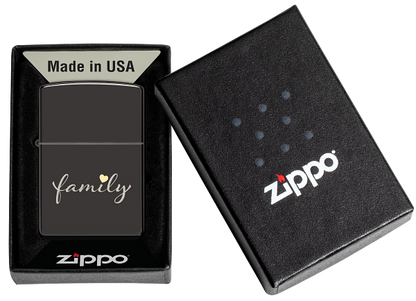 Zippo vžigalnik 47115 Family, High Polish Black