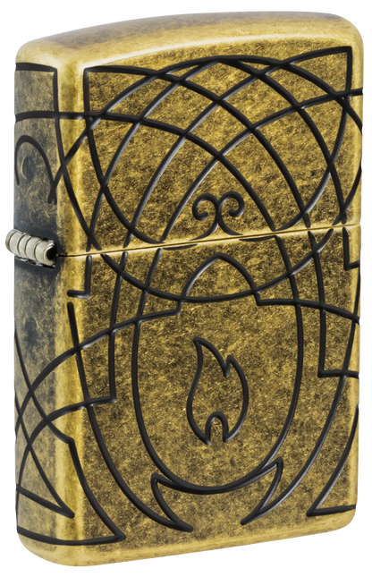 Zippo 47254 vžigalnik Elegant Flame Armor, Antique Brass