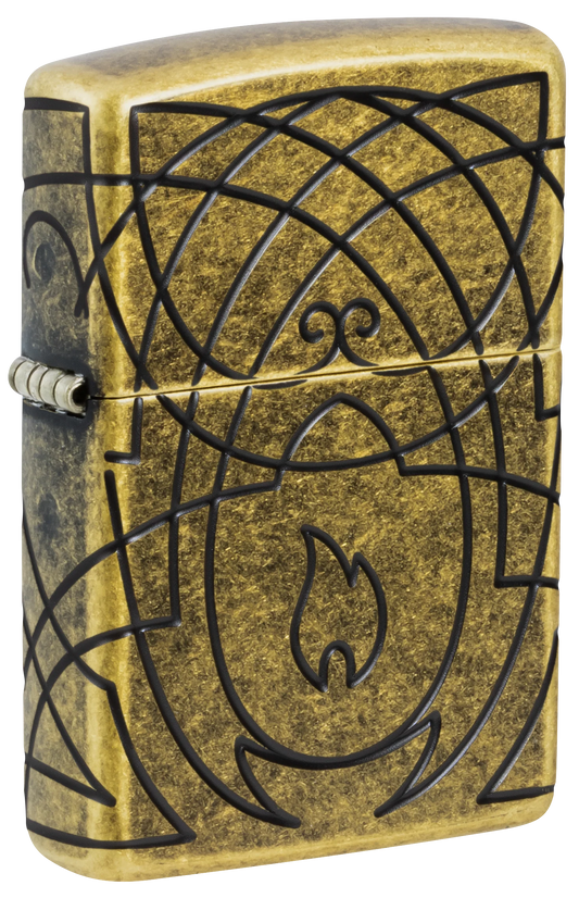 Zippo 47254 vžigalnik Elegant Flame Armor, Antique Brass