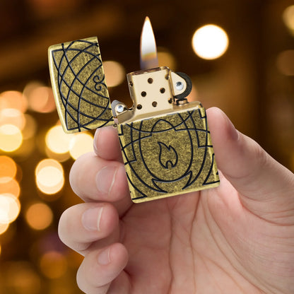 Zippo 47254 vžigalnik Elegant Flame Armor, Antique Brass