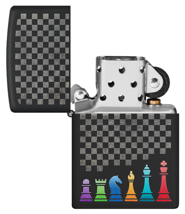 Zippo vžigalnik 48662 Chess Pieces, Black Matte