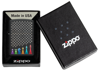 Zippo vžigalnik 48662 Chess Pieces, Black Matte