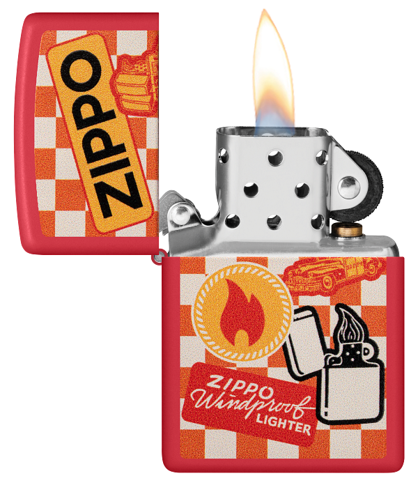 Zippo 48998 vžigalnik Retro Zippo Ad, Red Matte