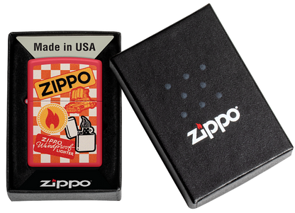 Zippo 48998 vžigalnik Retro Zippo Ad, Red Matte