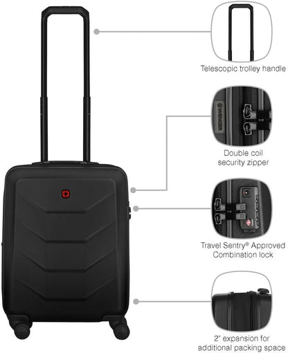 Kovček Wenger 612536 Prymo CarryOn, Trde Stranice, Črn, 36-43 L