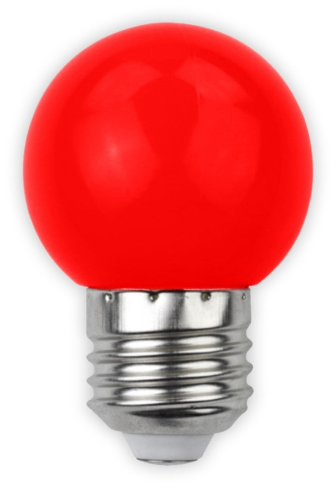 Avide 25868 Žarnica Decor - rdeča LED SMD E27 1W G45