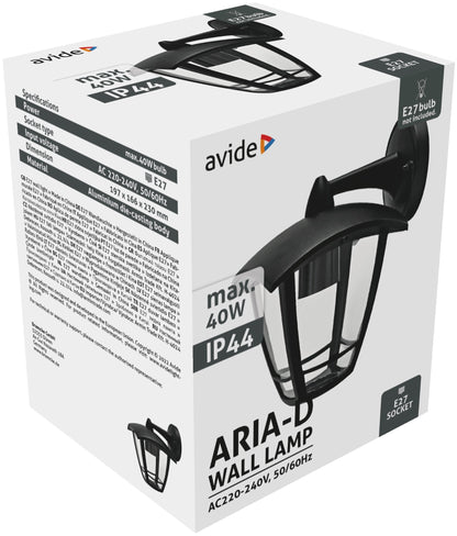 Svetilka zunanja Aria max40W 1xE27 IP44 črna AOWL-1XE27-ARIA-D