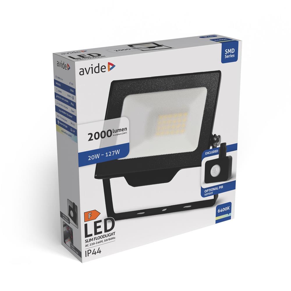 Reflektor slim LED SMD 20W 6400K 2000lm IP65 ABLRFLCW-20W