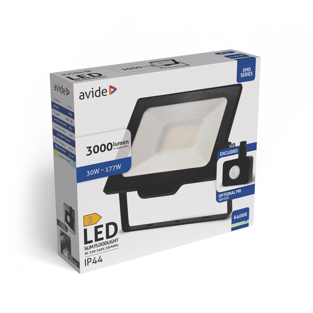 Reflektor Slim LED SMD 30W 6400K PIR ABLRFLCW-30W-PIR