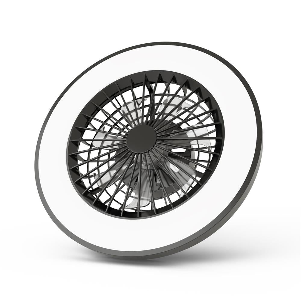 Svetilka stropna z ventilatorjem Wanda 2x24W+15W motor IR remote črna AFCLCCT-48W-15W-WAB