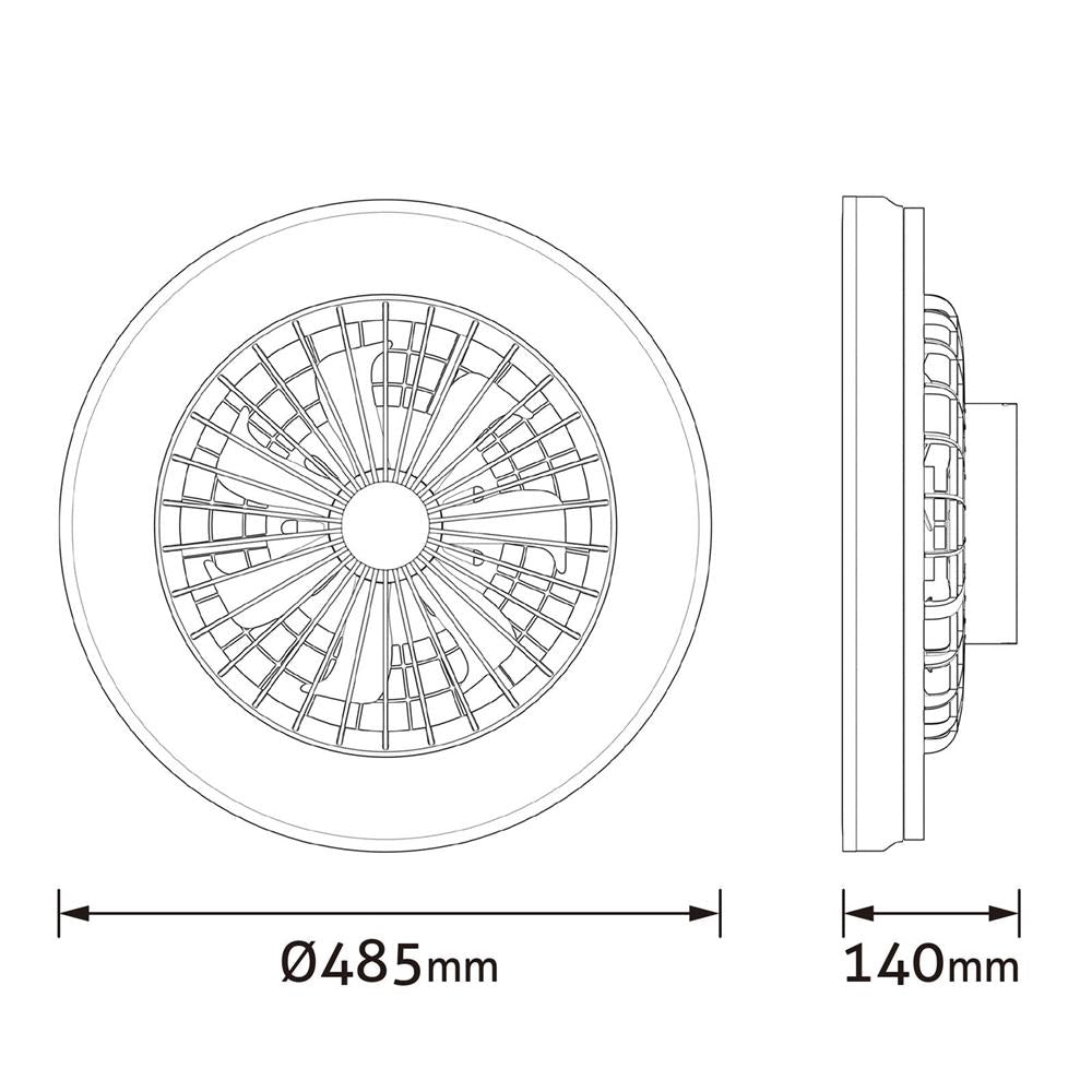 Svetilka stropna Whitney z ventilatorjem, Črna, AFCLCCT-48W-15W-WHB