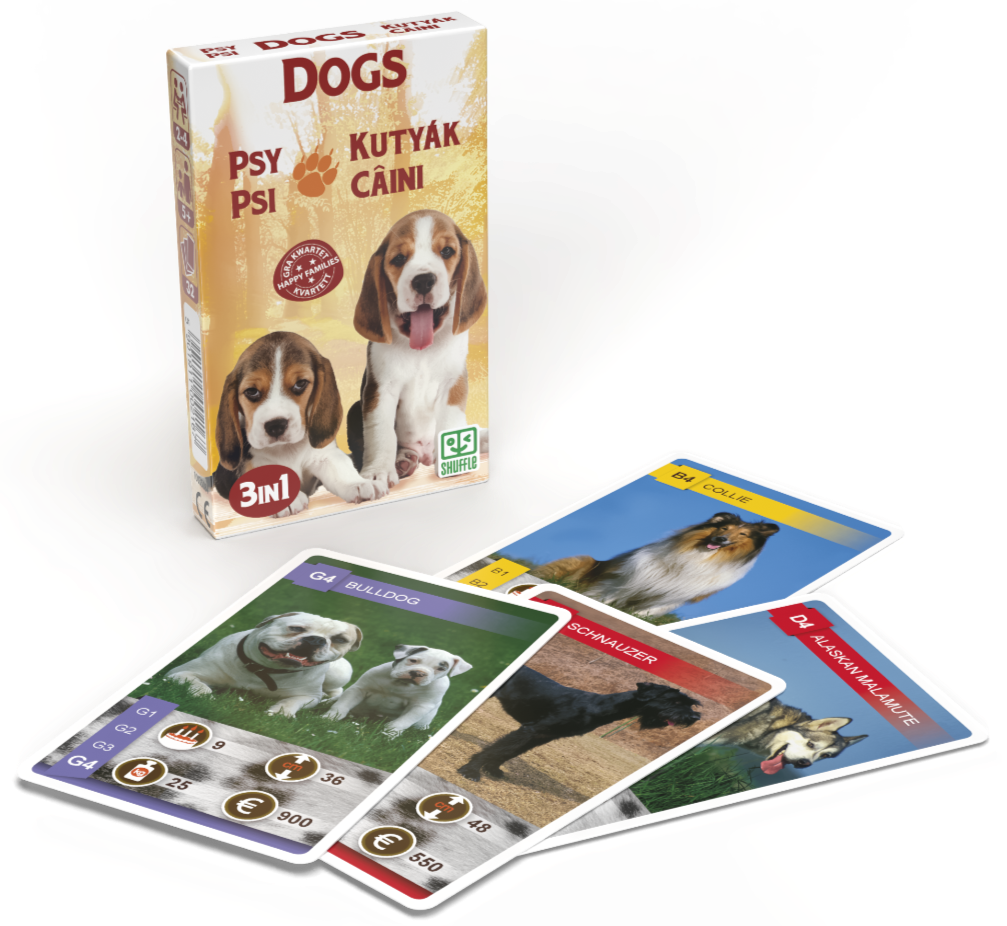 Igra s kartami 10035084 Animal Trumps 3v1: Psi