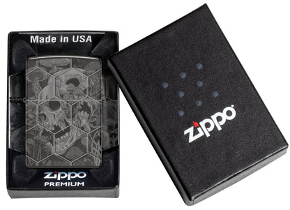 Zippo 46425 vžigalnik Hexagon Trippy Skull