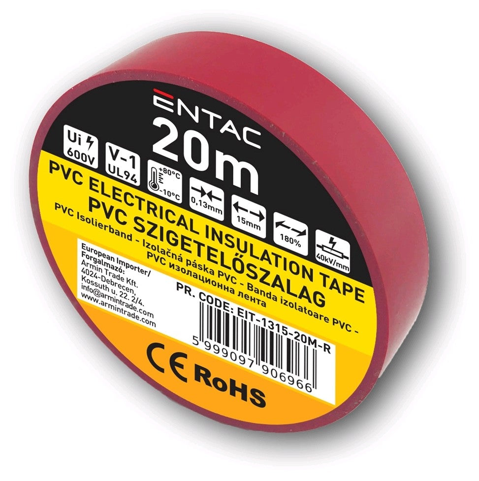 Entac 906966 Izolacijski trak 20m, 0.13x15 mm