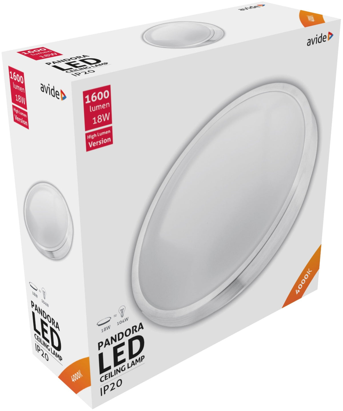 Avide 910246 Stropna svetilka Pandora LED 18W NW 1600 lm