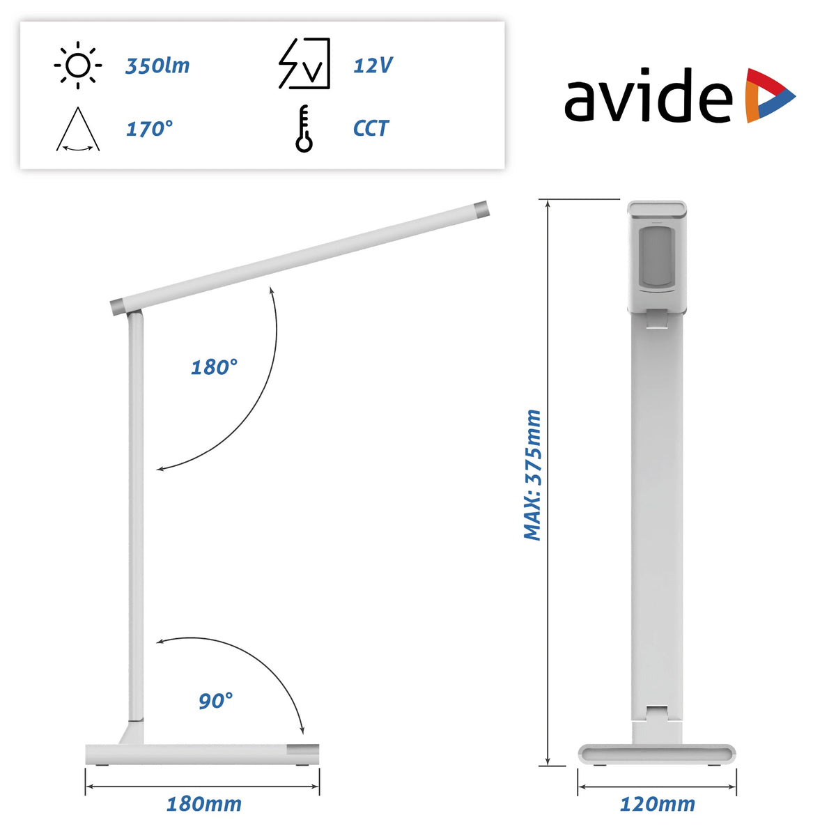 Avide 924625 Namizna svetilka zložljiva Scott LED 12W