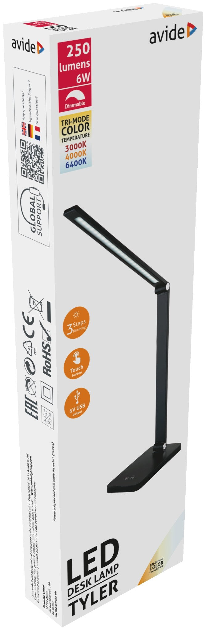 Avide 930107 Namizna svetilka Tyler LED 6W CCT 250 lm