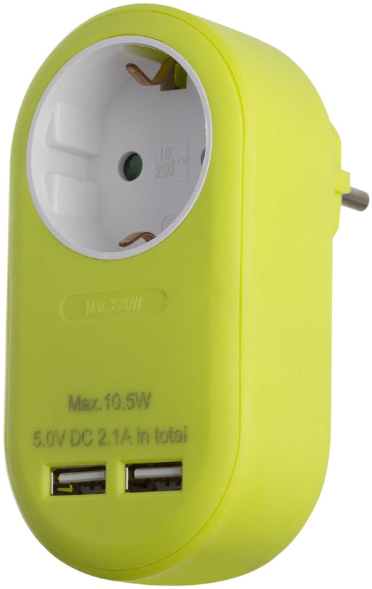 Entac 985428 Razdelilec 1x 16A 2x USB Limeta
