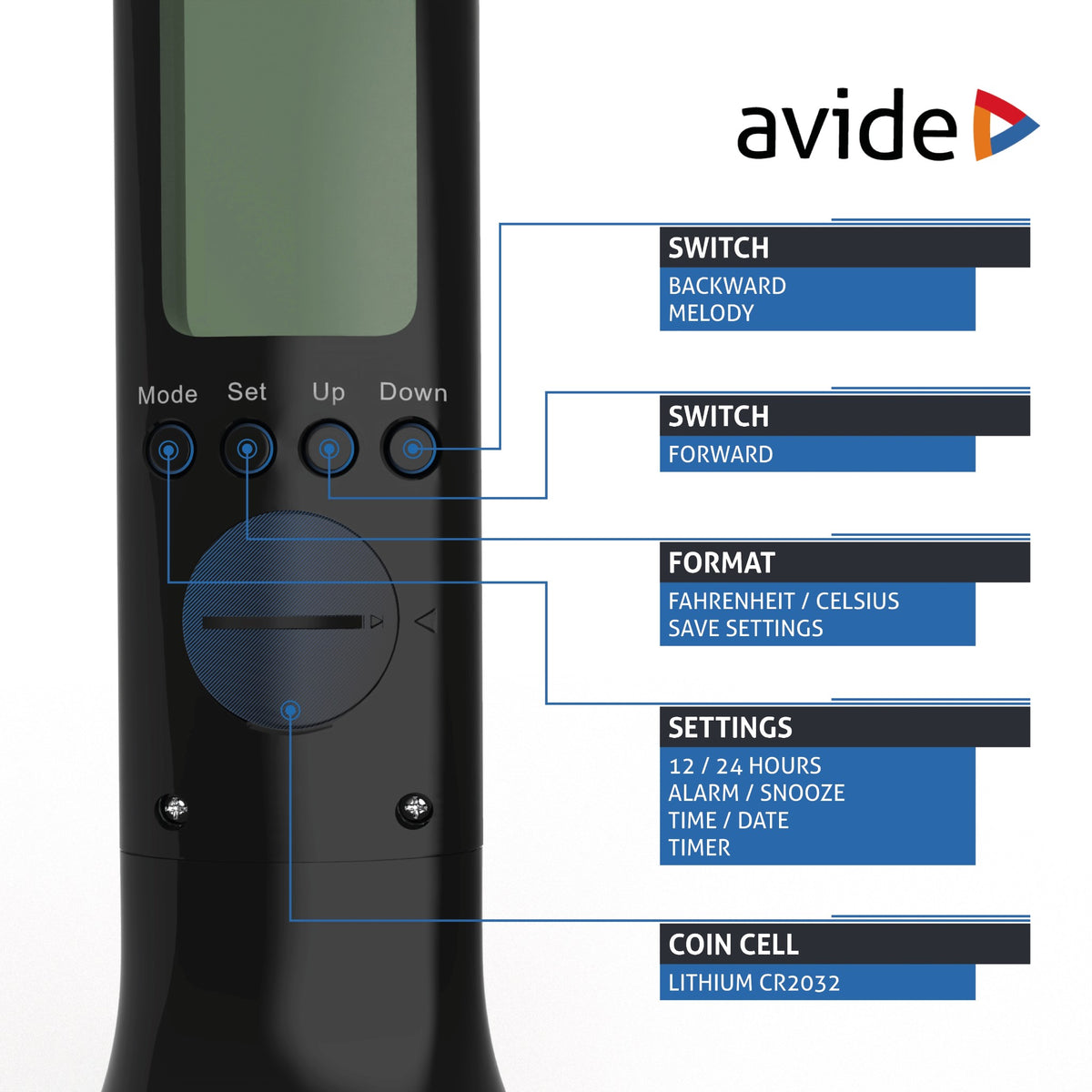 Avide 287804 Namizna svetilka Calendar LED RGB 4W NW 250 lm