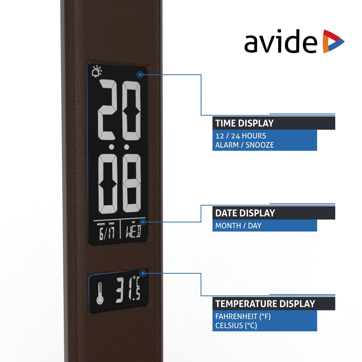 Avide 280584 Svetilka namizna LED Office Leather Calendar 6W CCT