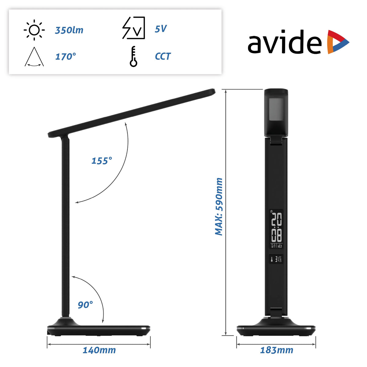 Avide 280614 Svetilka namizna LED Office Leather Calendar