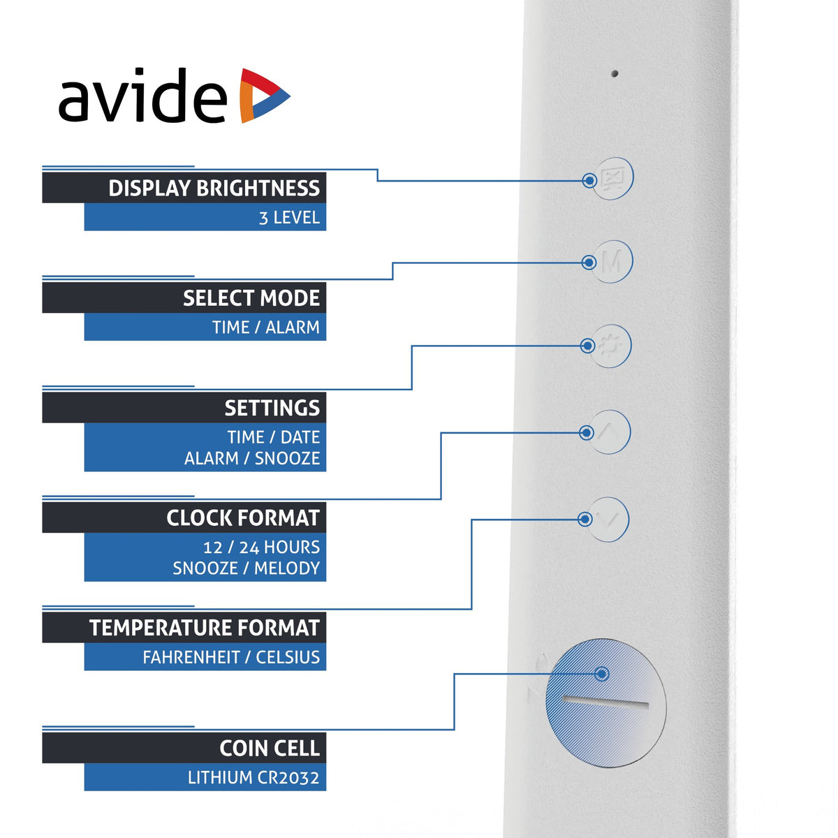 Avide 909400 Svetilka namizna LED Office Leather Calendar 6W CCT 350 lm