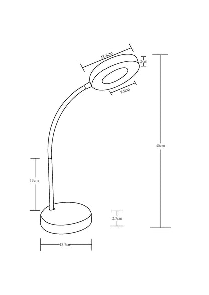 Asalite ASAL0204 Namizna svetilka LED 6W NW 500 lm